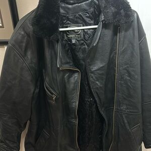 Vintage Tannery West Leather Jacket - Black- Size Mens Medium
